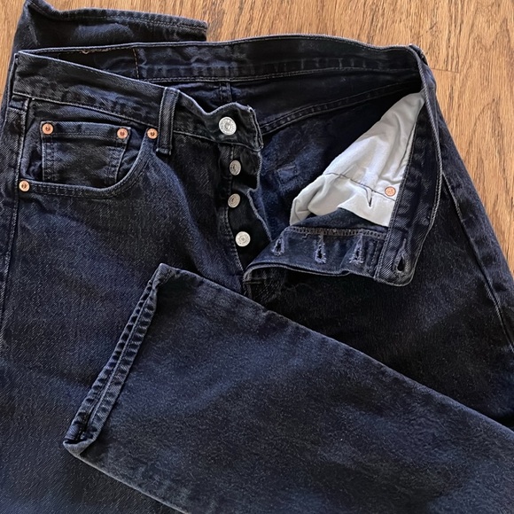 Levi’s 501 men’s button fly denim jeans size 30x29 black - Picture 1 of 10